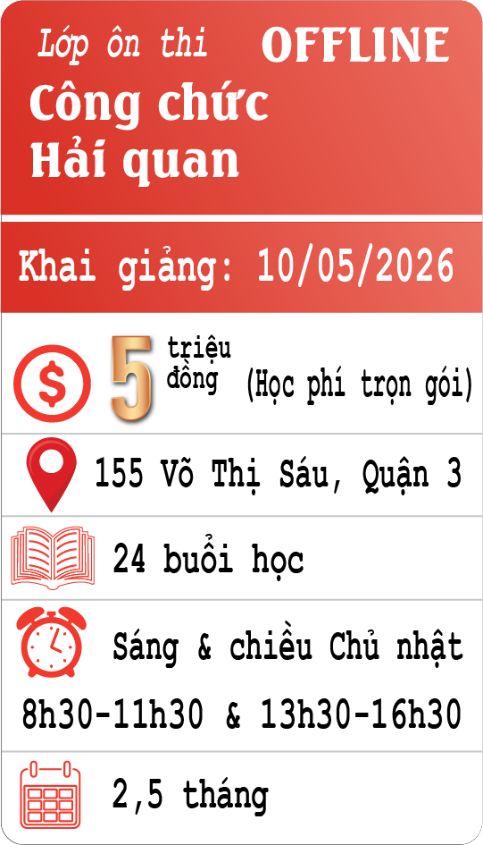 Chiêu sinh lớp ôn thi công chức hải quan offline