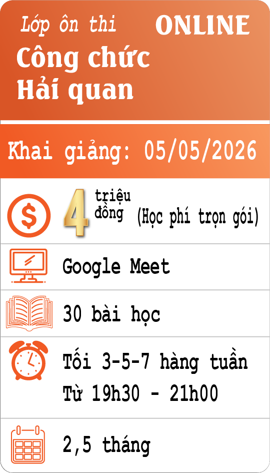 Chiêu sinh lớp ôn thi công chức hải quan online