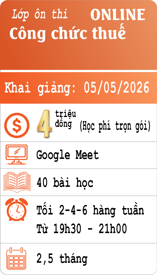 Thông báo chiêu sinh lớp ôn thi công chức thuế online