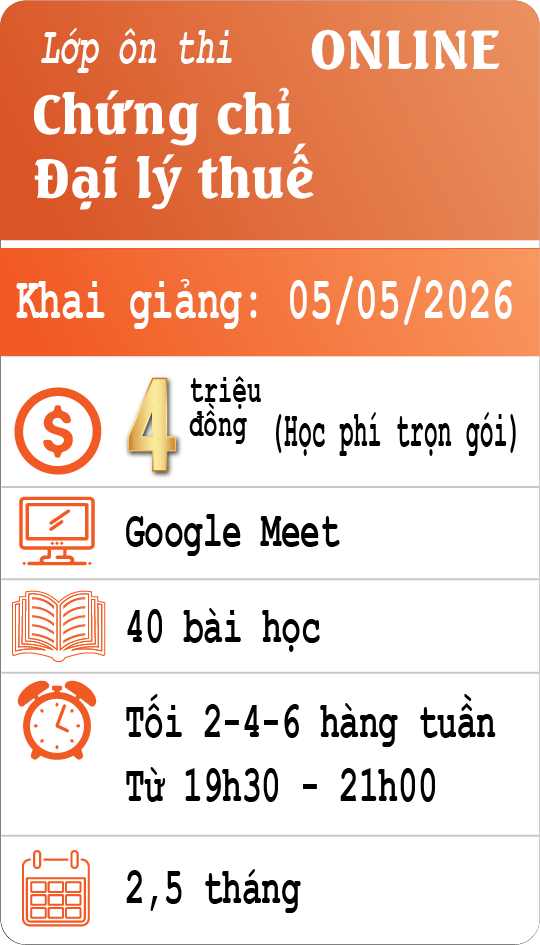 Lớp ôn thi đại lý thuế online