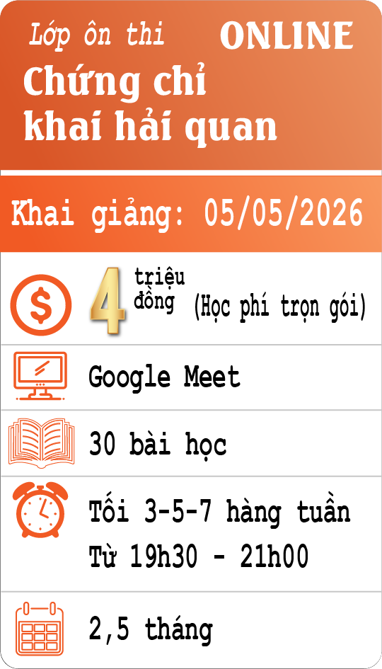 Lớp ôn thi chứng chỉ hải quan online