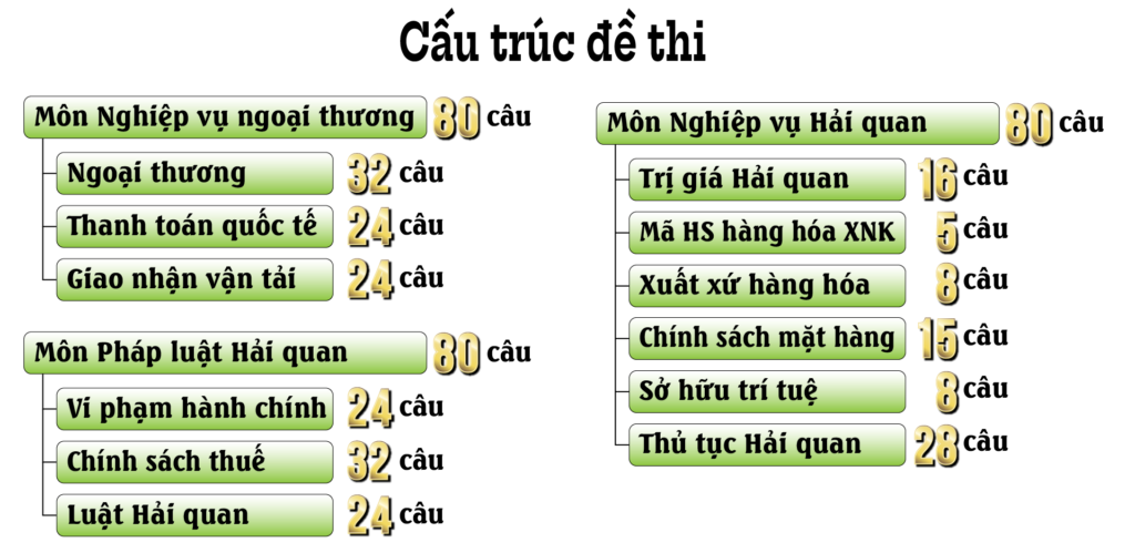 Cấu trúc đề thi chứng chỉ khai hải quan